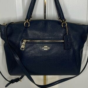 Coach Navy Blue Leather Tote Bag